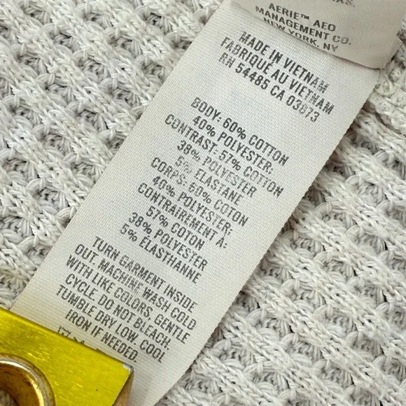 Aerie LumberJane Waffle Shirt Jacket Off White Cream 2023 Oversized Cozy Shacket - Picture 8 of 9